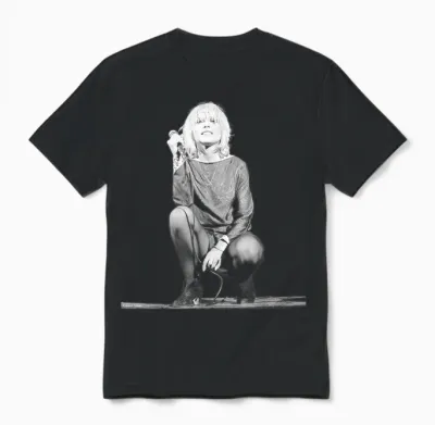 Debbie Harry Singer of Blondie on Stage by Virginia Turbett Unisex T-Shirt - Black