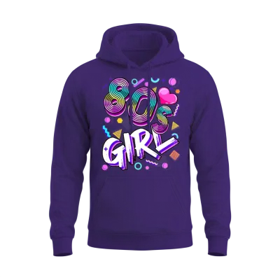 80 S Girl Birthday Party Retro Women 1980s Unisex Hoodie - Purple