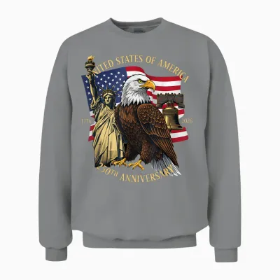 250 Years 1776-2026 250th Birthday Eagle Liberty Bell Unisex Sweatshirt - Sport Grey