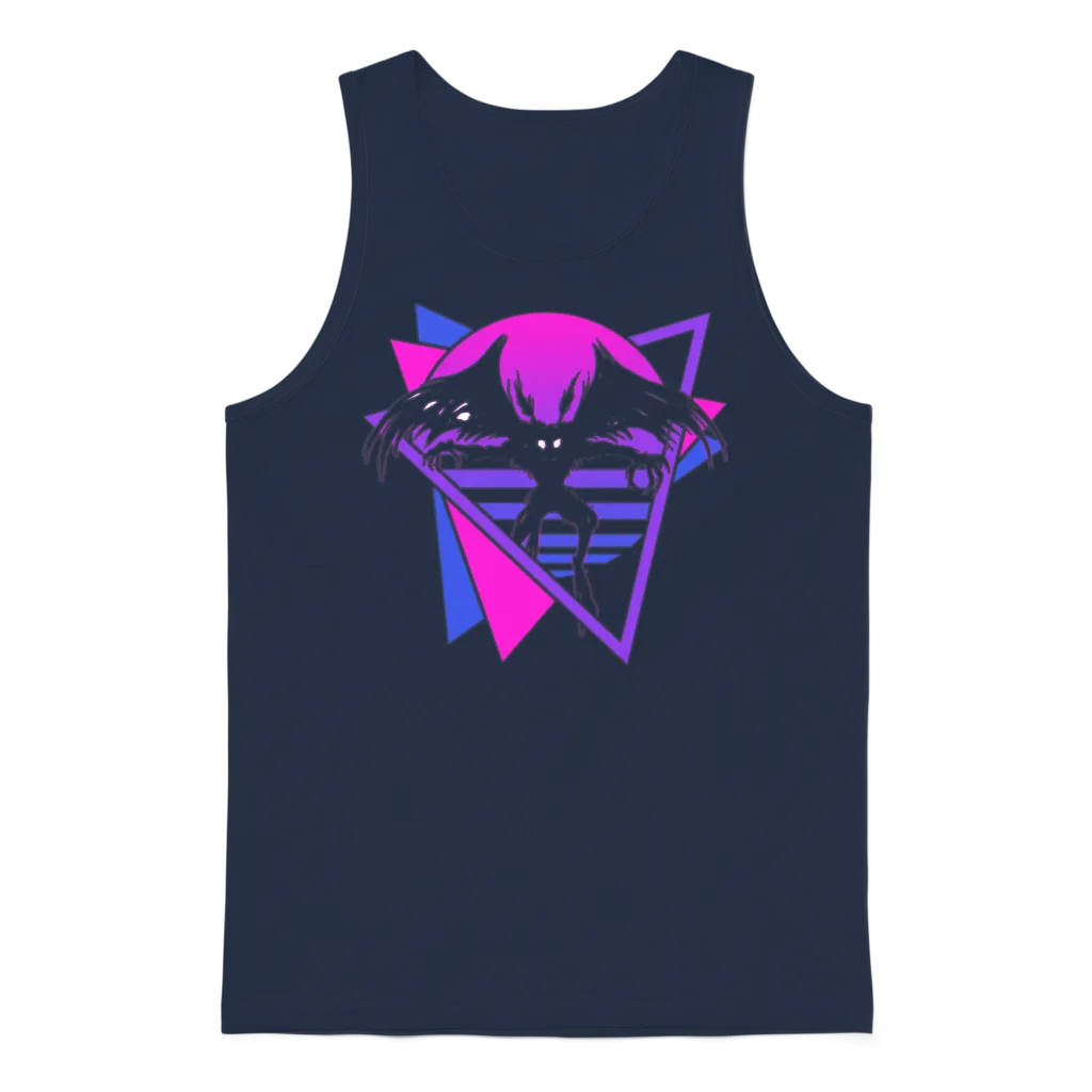 Mothman Cryptid Cryptozoology Retro Unisex Tank Top - Navy