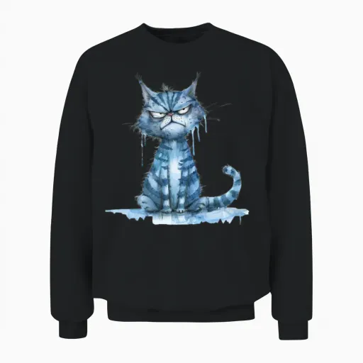Funny Cat Unisex Sweatshirt - Black