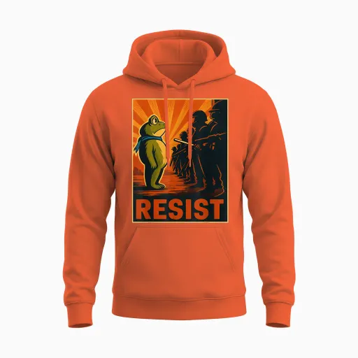 Frog Resist Portland Frog Protest - Portland Frog Activist Unisex Hoodie - Orange