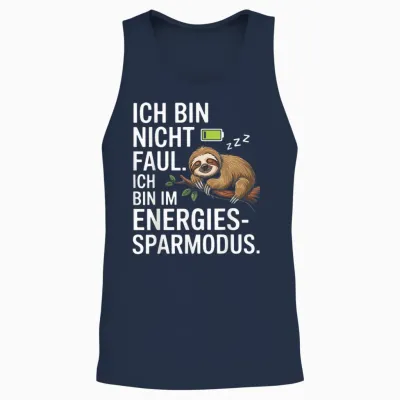 Ich Bin Nicht Faul Ich Bin Im Energiesparmodus Unisex Tank Top - Navy