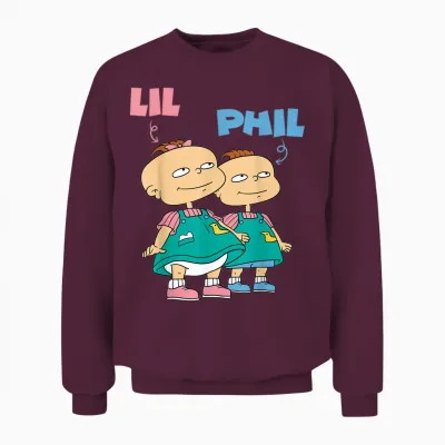 Mademark X Rugrats - Lil and Phil “the Deville’s” Twins Rugrats Unisex Sweatshirt - Maroon