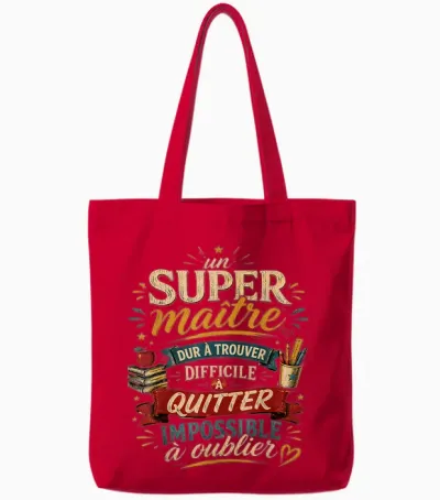 Gift a Super School Teacher End of Year Humor Original Tote Bags - Red