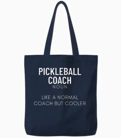 Pickleball Coach Definition Funny Pickleball Tote Bags - Navy