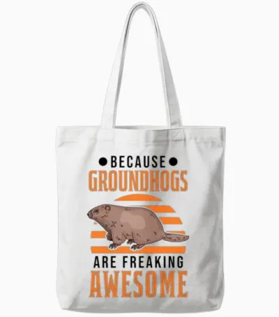 Marmot Groundhog Day Woodchuck Tote Bags - White