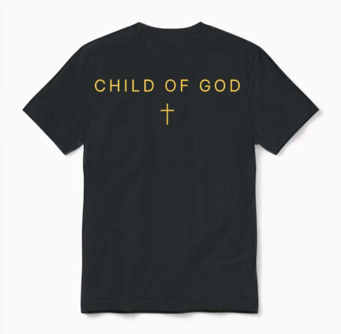 Child of God Shirt Jesus Faith Minimalist Christian Unisex T-Shirt in Black
