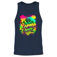 Retro Summer — & Beach Unisex Tank Top - Navy – 2