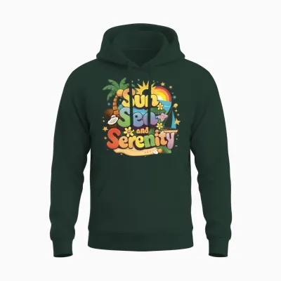 Sun Sea and Serenity Unisex Hoodie - Forest