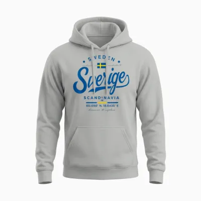 Sverige Skandinavien Schwedische Flagge Midsommar Schweden Unisex Hoodie - Ash