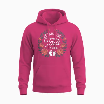 Je Vais être Tata 2026 Future Tatie Annonce Grossesse Tante Unisex Hoodie - Heliconia