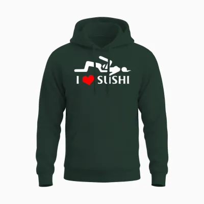 I Love Sushi Unisex Hoodie - Forest