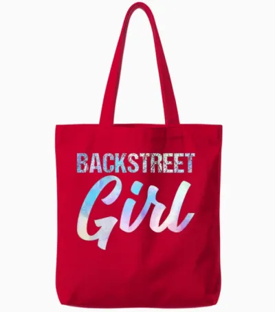 Women's Girls from the Backstreet T-Shirt, Black, S Tote Bags - Red