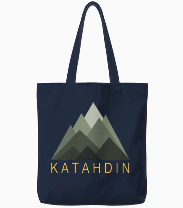 Katahdin Mountain Maine Hiking Tote Bags in Navy