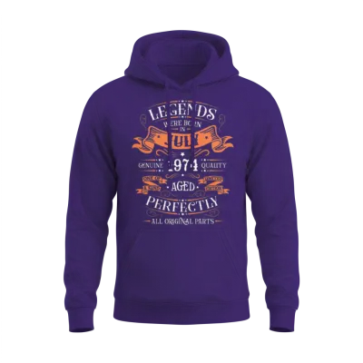 1974 in July Retro Unisex Hoodie - Purple
