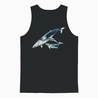 #snirt Blauwal Mit Kalb Tshirt Wal Hoodie Buckelwal Baby Wal Unisex Tank Top - Black