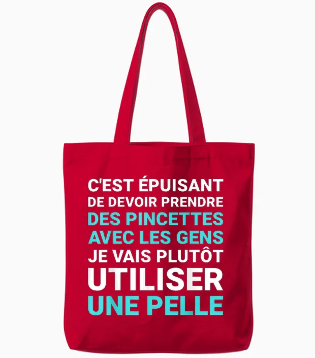 It's Exhausting I'll Rather Use a Shovel Humor Tote Bags in Red