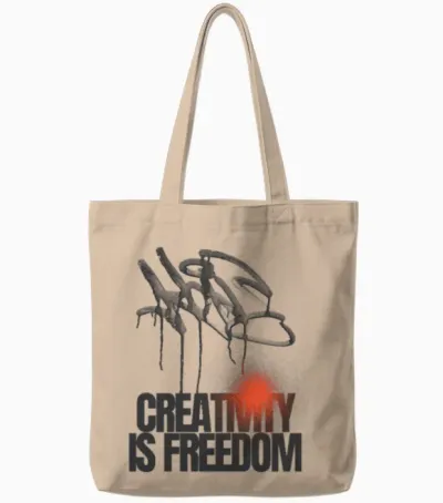 Creativity Is Freedom Artist Tote Bags - Natural
