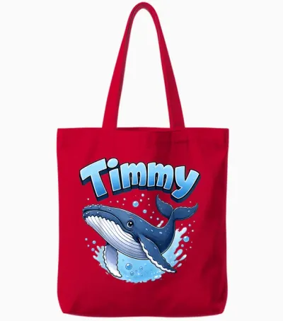Timmy - Der Ostsee-Wal: Süßer Buckelwal Comic Design Tote Bags - Red