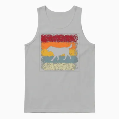 Dog Retro Unisex Tank Top - Ash