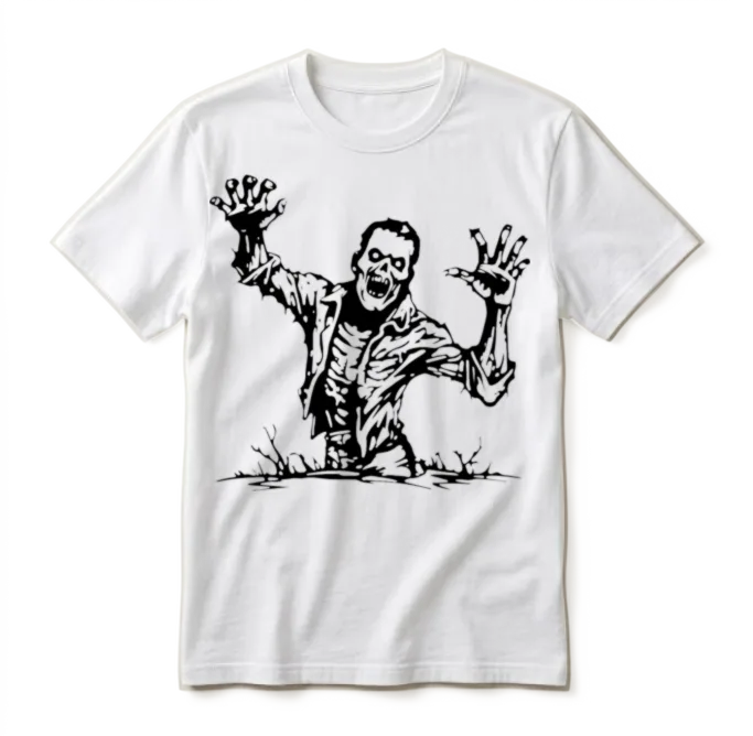 Zombie Undead Horror Halloween Unisex T-Shirt - White
