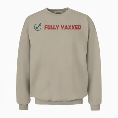 Fully Vaxxed Retro Unisex Sweatshirt - Sand