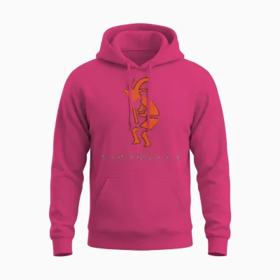 Kokopelli - Hopi Flute Player Unisex Hoodie - Heliconia