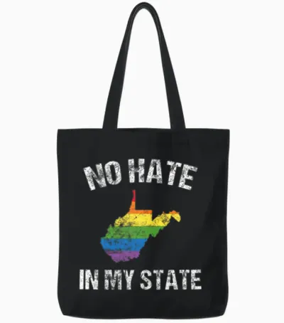 Lgbt Support Gift West Virginia Ally Gay Pride Tote Bags - Black