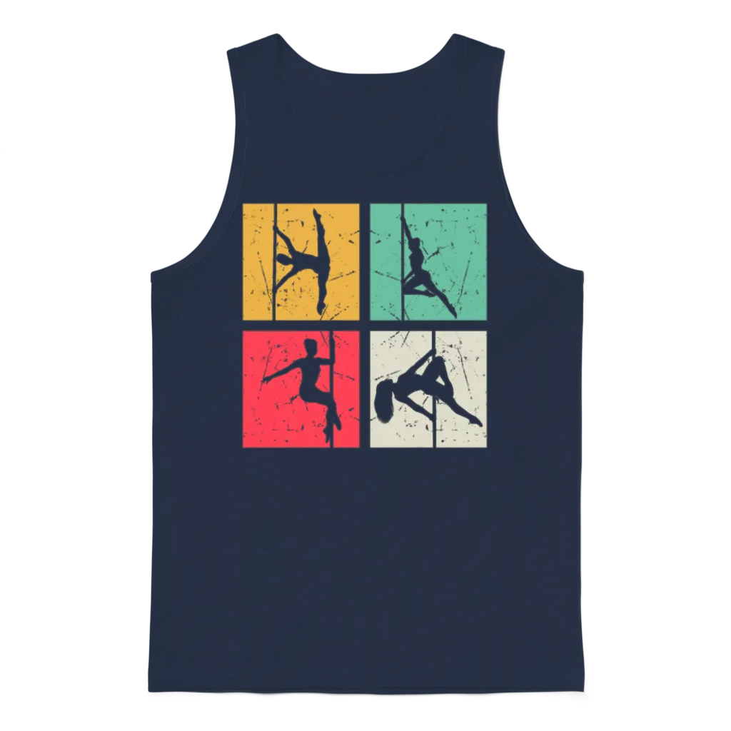 Pole Dance Silhouette - Pole Dancer Pole Dancing Unisex Tank Top - Navy