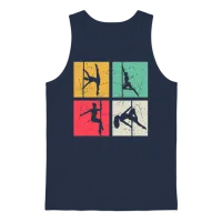 Pole Dance Silhouette - Pole Dancer Pole Dancing Unisex Tank Top - Navy – 1