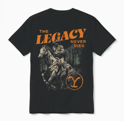 Offizielle Yellowstone Tv-Show the Legacy Never Dies Unisex T-Shirt - Black