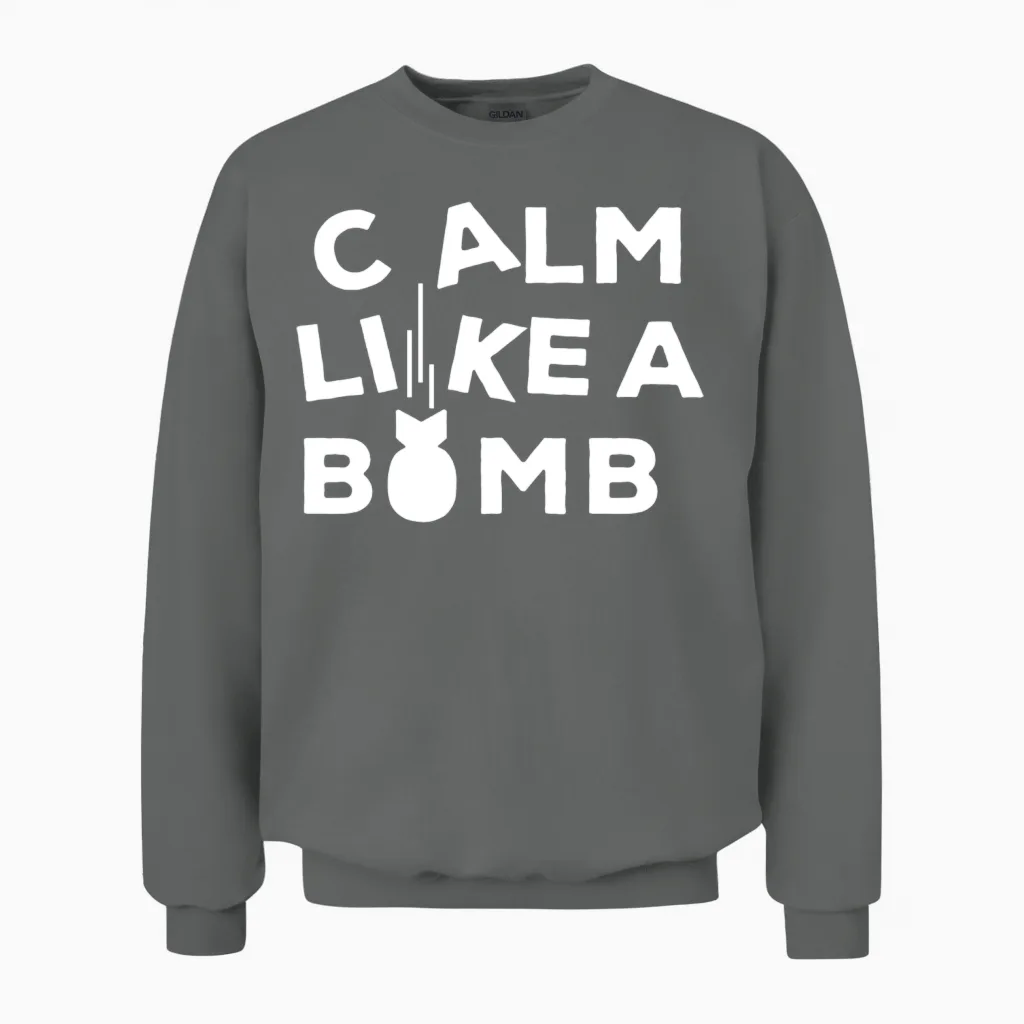 Calm Like a Bomb Retro Unisex Sweatshirt - Graphite Heather