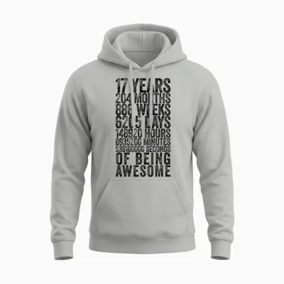 Chemise Humoristique Pour 17e Anniversaire Old Meter Funny 17 Ans Cadeaux Unisex Hoodie - Ash