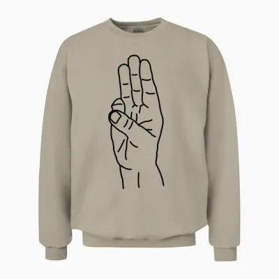 Hand Gesture Suppression Hunger Games Unisex Sweatshirt - Sand