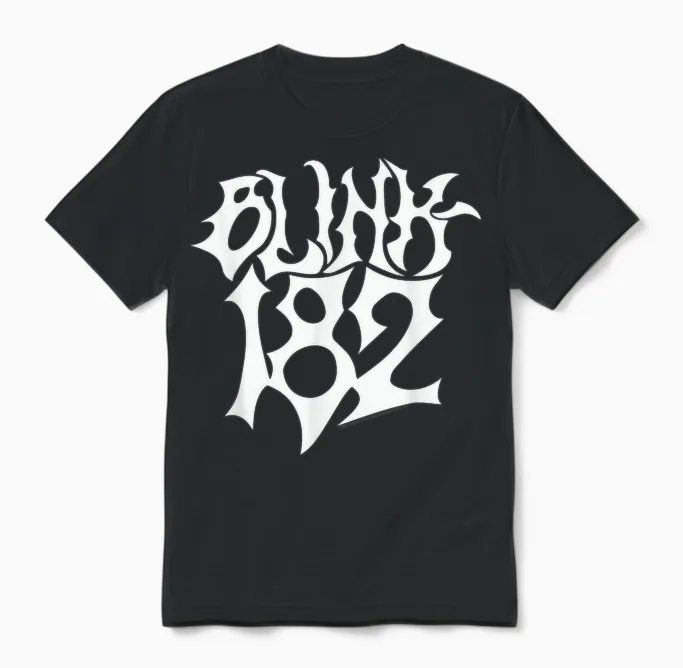 Blink 182 Gothic Logo Rock Music by Rock Off Unisex T-Shirt in Black