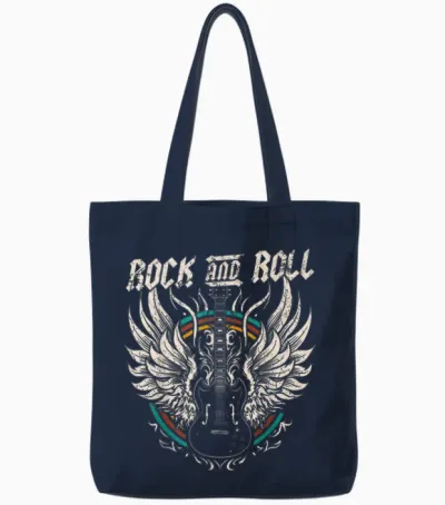 Guitar Retro Lovers Rock and Roll Guitar Vintage Rock Music T Shirt Kids Black Unisex Toddler Short Sleeve T Shirt 158 Us 16.5 Tote Bags - Navy