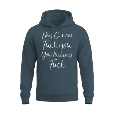 Funny Funk Cancer Gift Hey Cancer Unisex Hoodie - Dark Heather