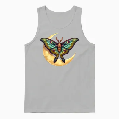 Moon Moth Mosaic Unisex Tank Top - Ash