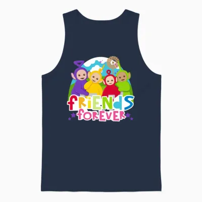 Teletubbies Friends Forever Cute Friendship Design Unisex Tank Top - Navy