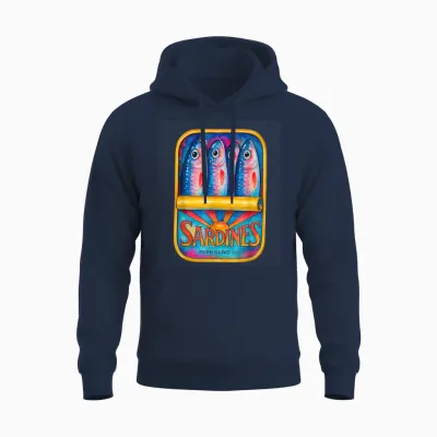Sardinen Reines Olivenöl Lebendige Illustration Unisex Hoodie - Navy