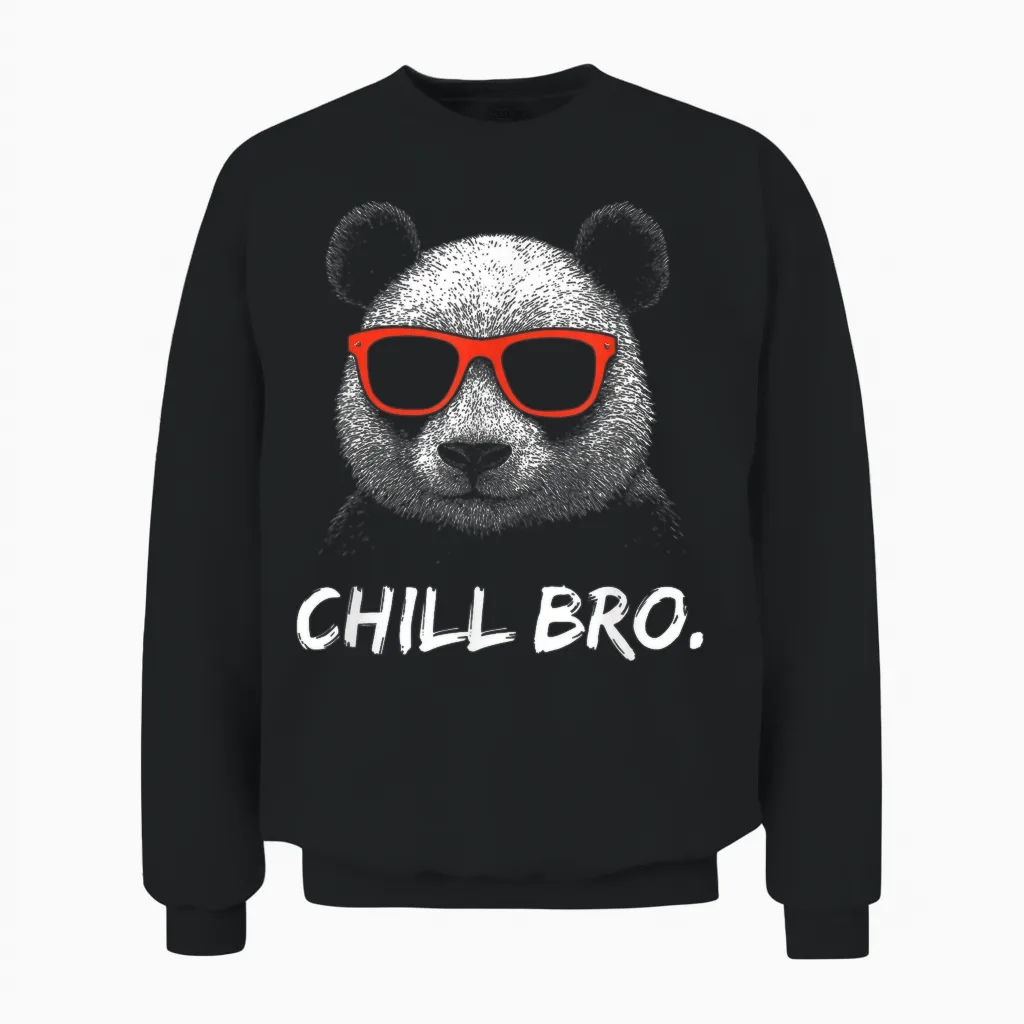 Chill Bro β Lustiges Panda Mit Sonnenbrille Gamer Unisex Sweatshirt in Black