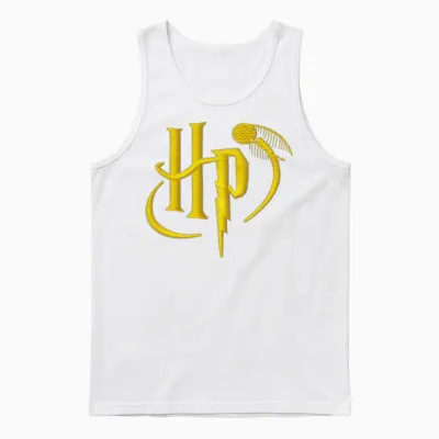 Harry Potter Small Logo Embroidery Unisex Tank Top - White