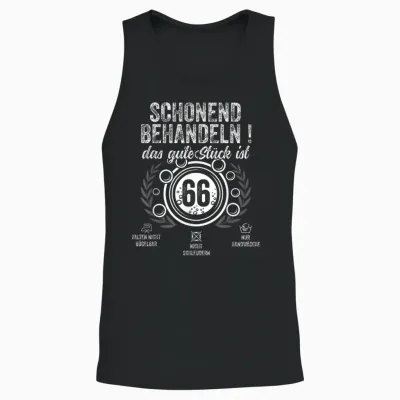 66. Geburtstag Schonend Behandeln.pflegehinweis: 66 Jahre Unisex Tank Top - Black