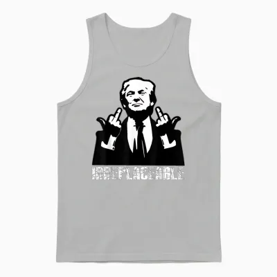 Trump, the President's Irreplaceable Middle Finger T-Shirt, Black, S Unisex Tank Top - Ash