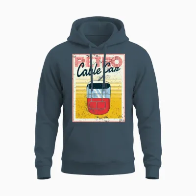 Retro Cable Can Unisex Hoodie - Dark Heather