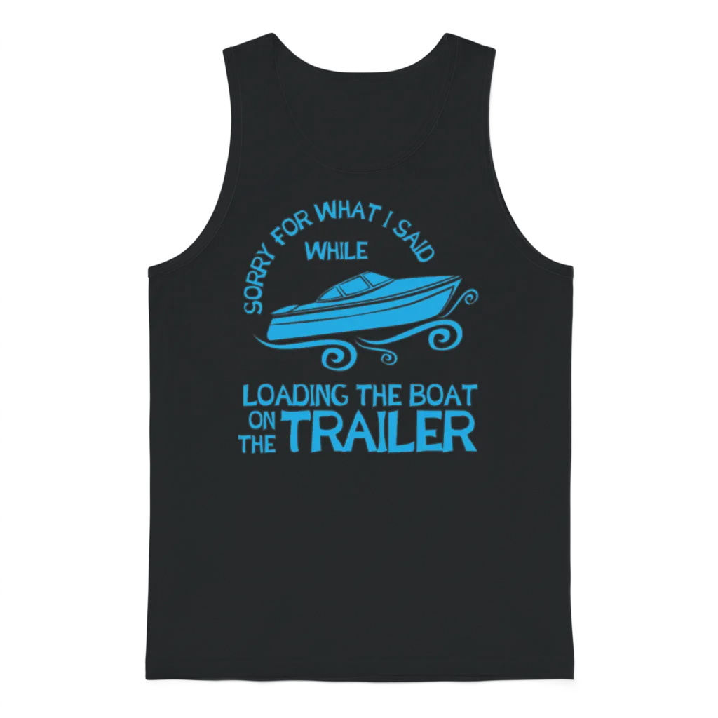 Boating Gift Loading the Boat on the Trailer Unisex Tank Top - Black