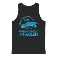 Boating Gift Loading the Boat on the Trailer Unisex Tank Top - Black – 1