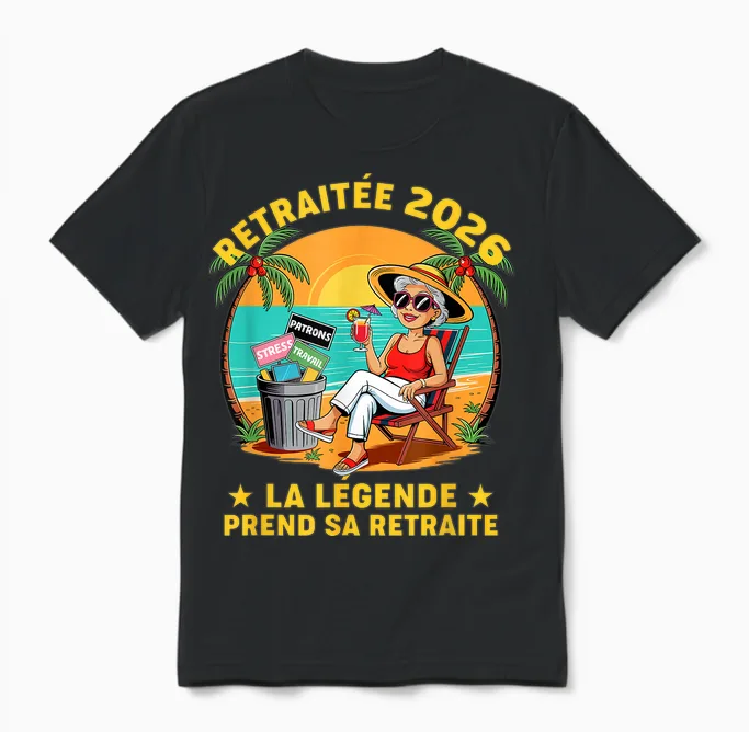 Retirement Retired Woman Leaving Collegue Work Humor Unisex T-Shirt in Black