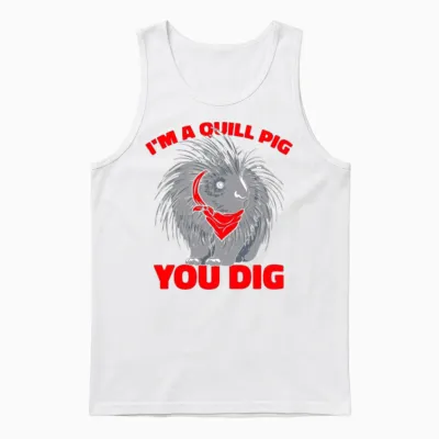 Porcupine Funny Unisex Tank Top - White